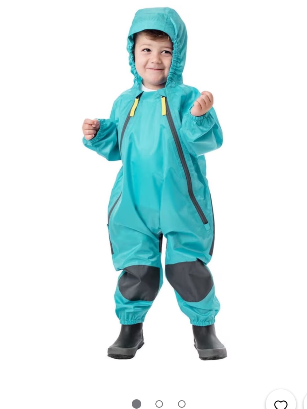 Kids Waterproof One-Piece Rain Suit - Teal